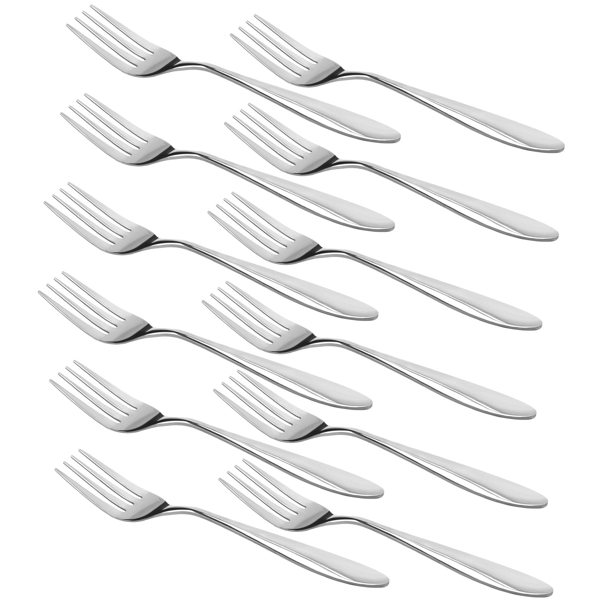 Unique Bargains Dinner Forks Set of 12 Stainless Steel Forks 8 Inches Length