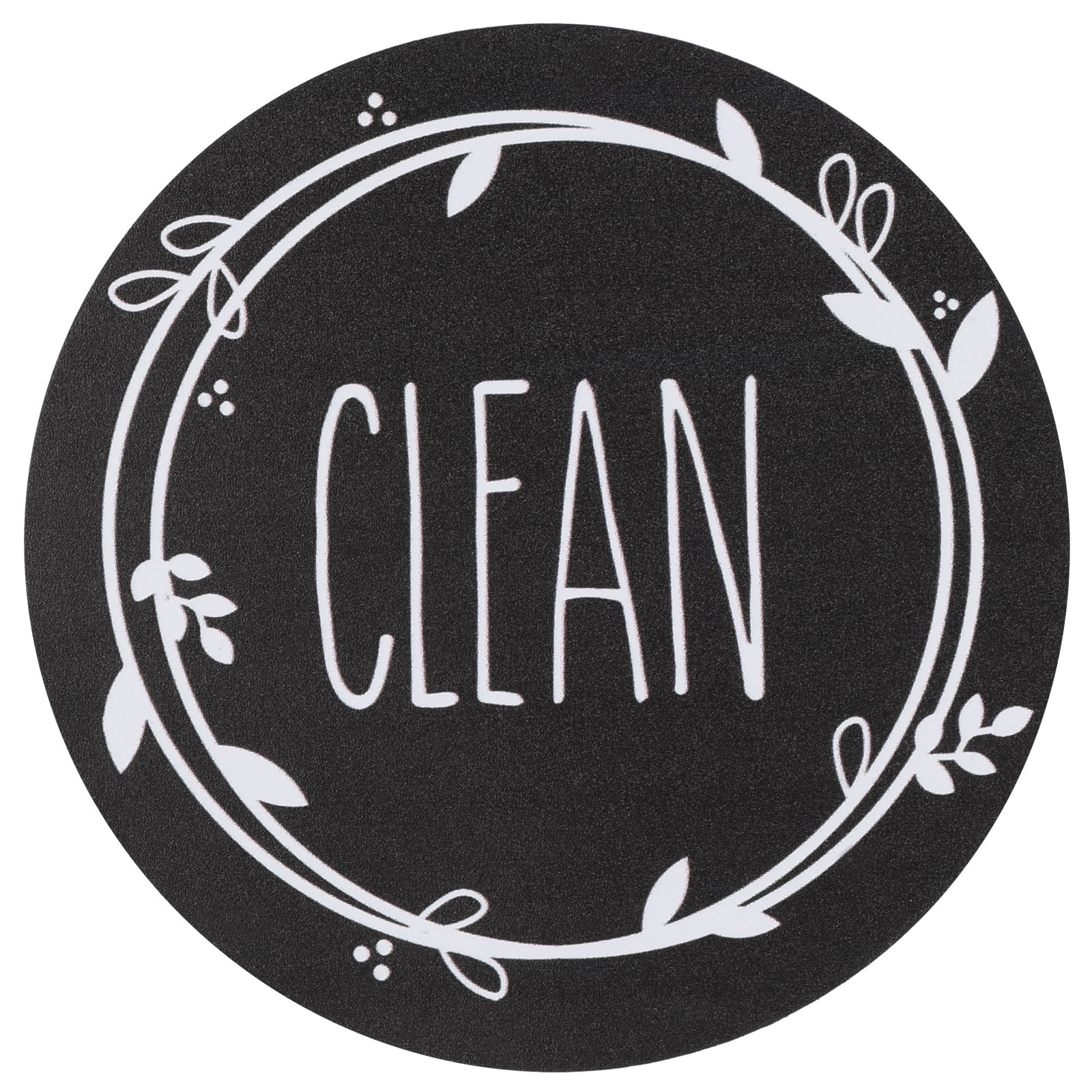 Unique Bargains Dirty Clean Dishwasher Magnet Round Refrigerator Sign Magnet Black