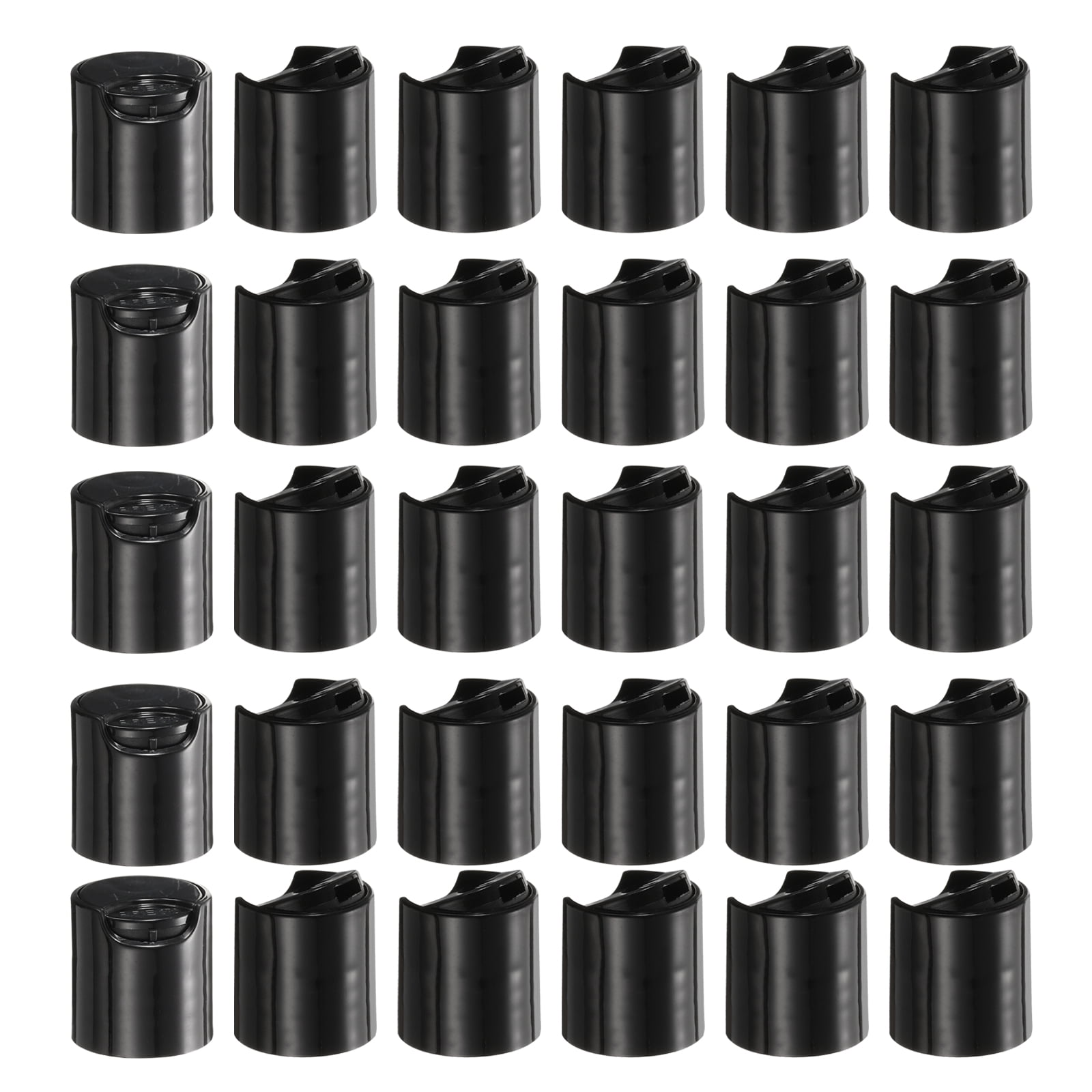 Unique Bargains Disc Top Caps Replacement Press Caps Lids for Squeeze Bottles 18/410 Black