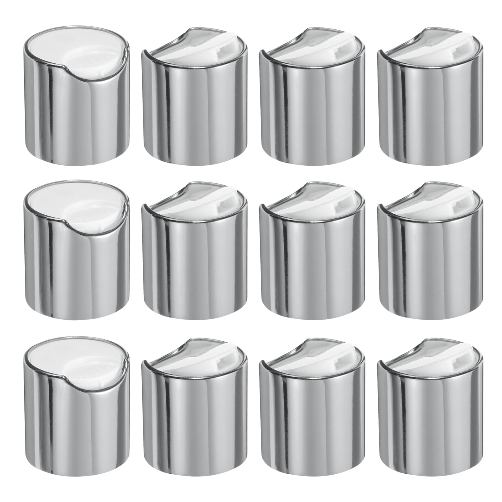Unique Bargains Disc Top Caps Replacement Press Caps for Squeeze Bottles 24/410 Silver