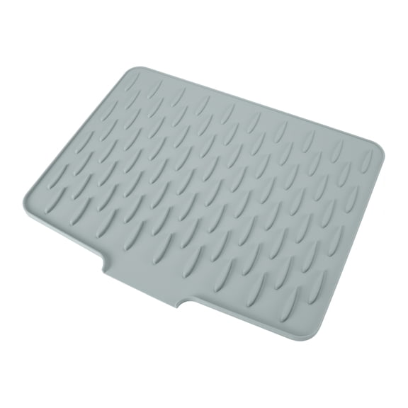 Unique Bargains Dish Drainer Mat Silicone Drying Mat for Kitchen Counter Fast Drying Matt for Dishes Heat Resistant Non-Slip 15.75x12.6 Inch Light Gray