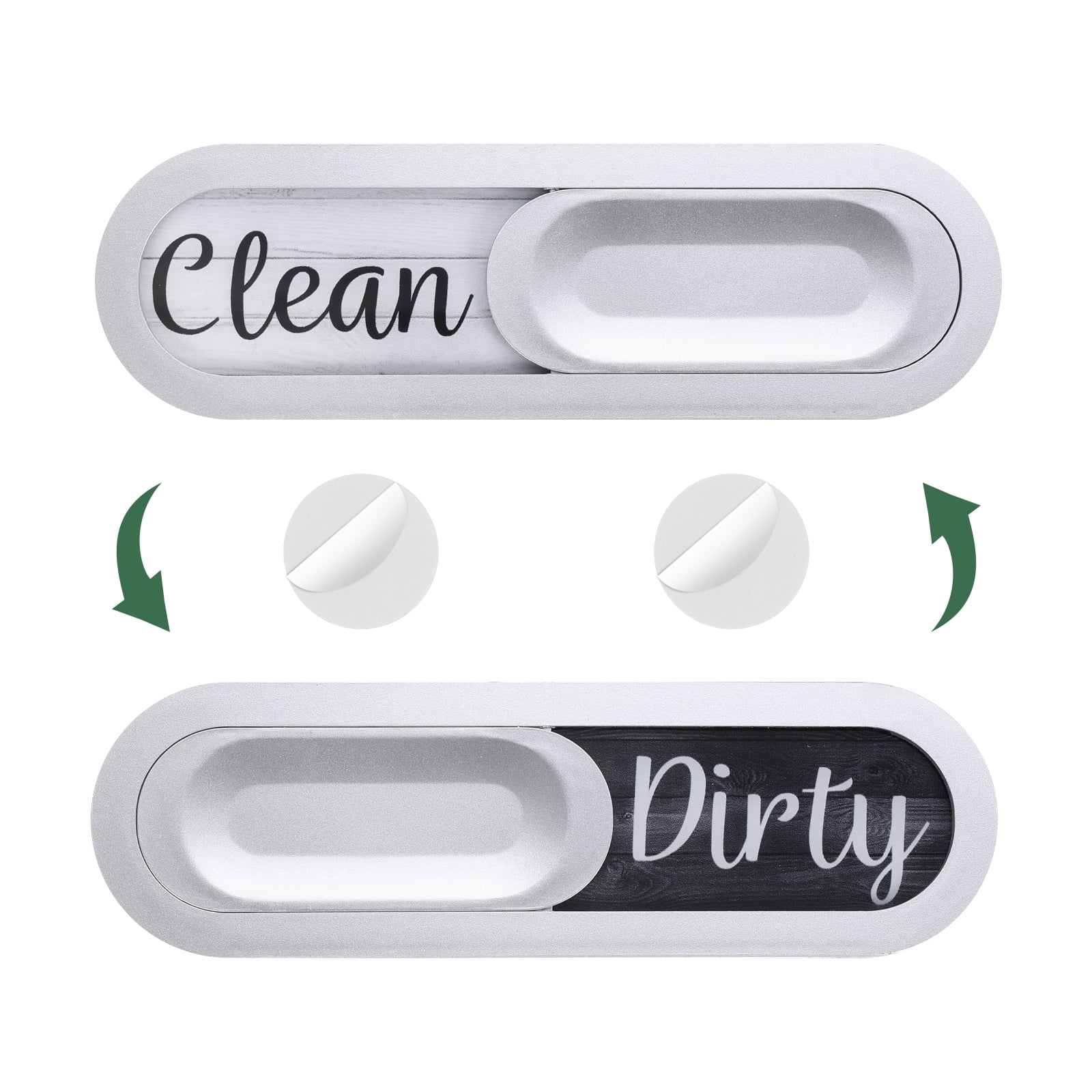 Unique Bargains Dishwasher Magnet Clean Dirty Sign Oval Kitchen Home Decor Silver