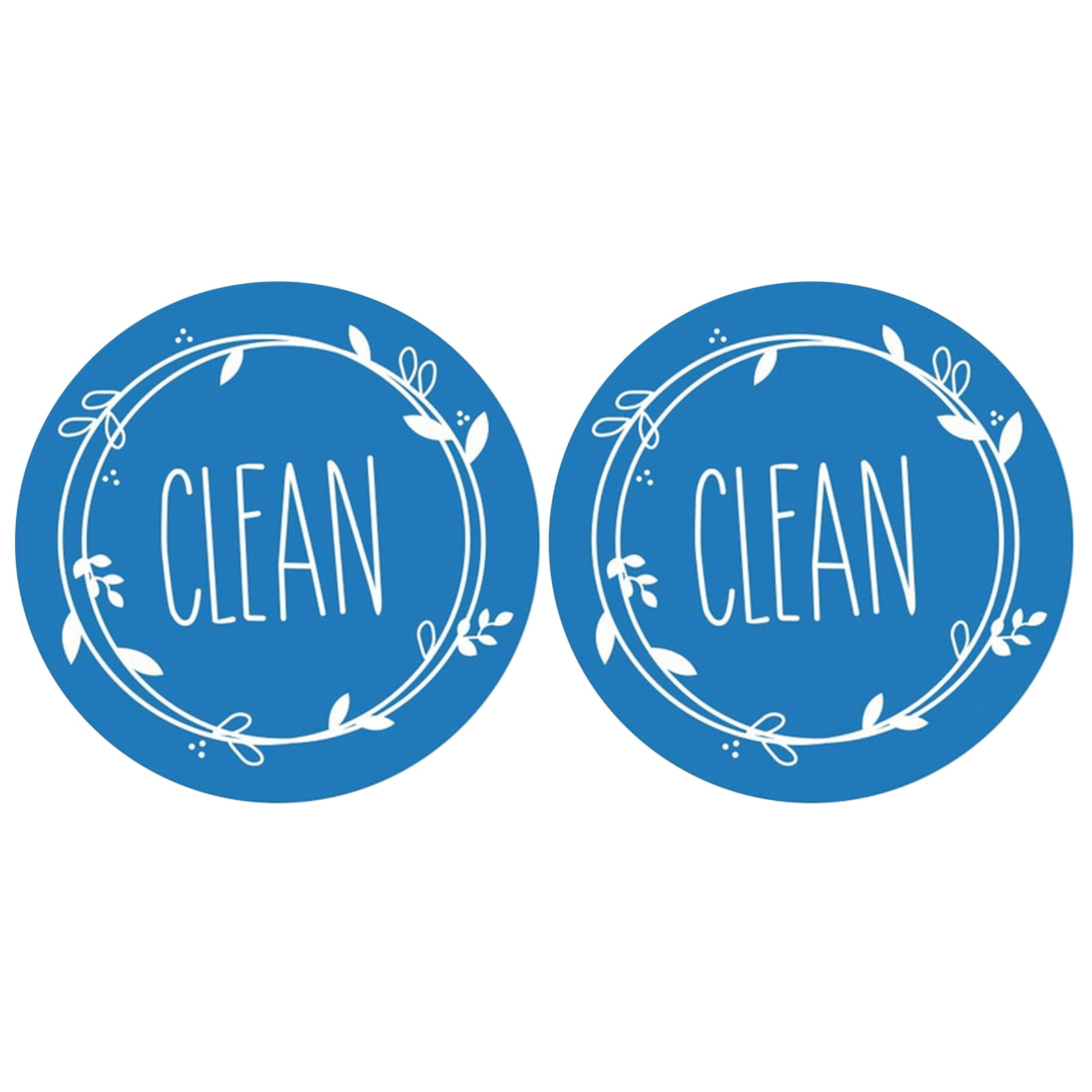 Unique Bargains Dishwasher Magnet Round Refrigerator Sign Magnet 2 Pack Blue Black