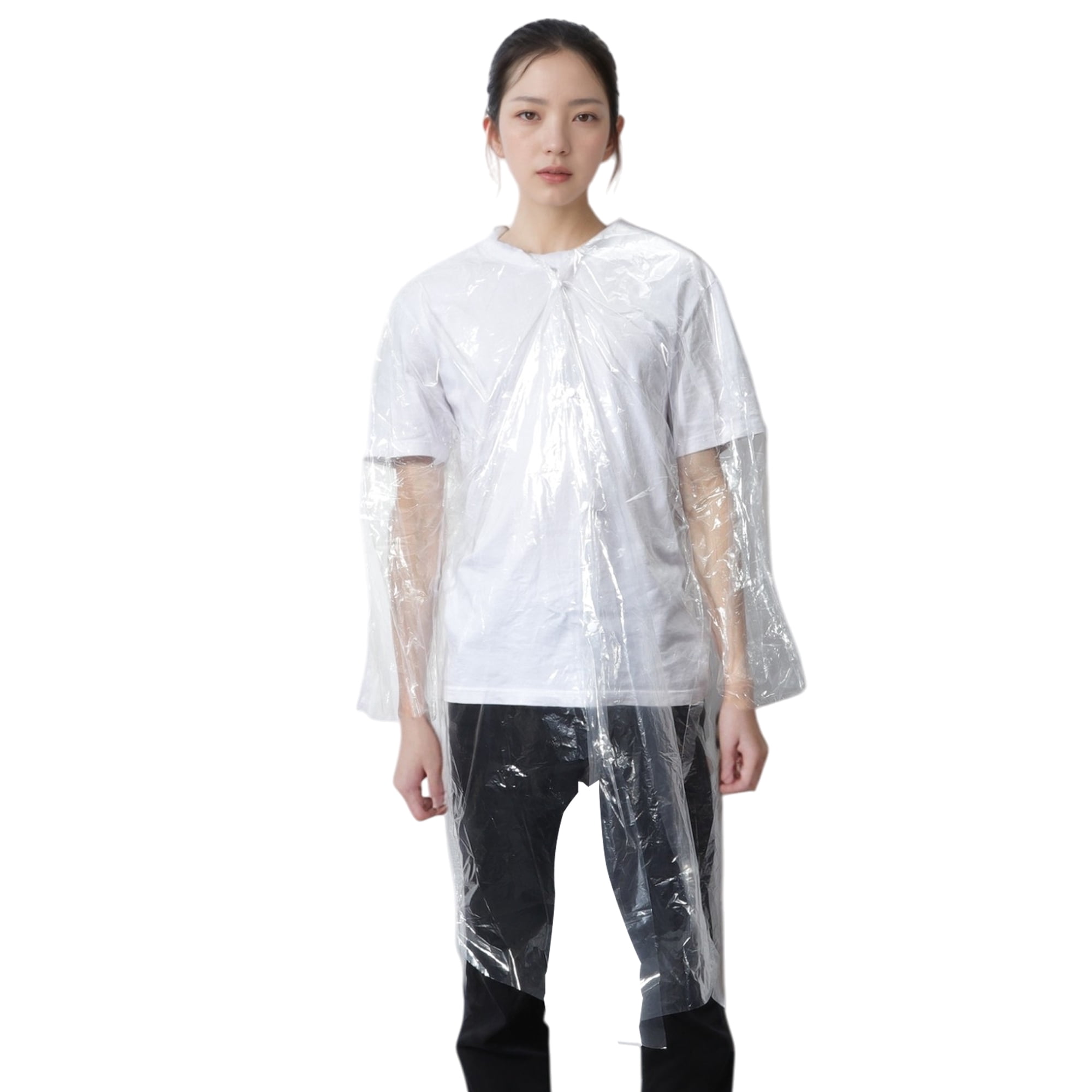 Unique Bargains Disposable Waterproof Lightweight Raincoats with Hood [5 Pcs]