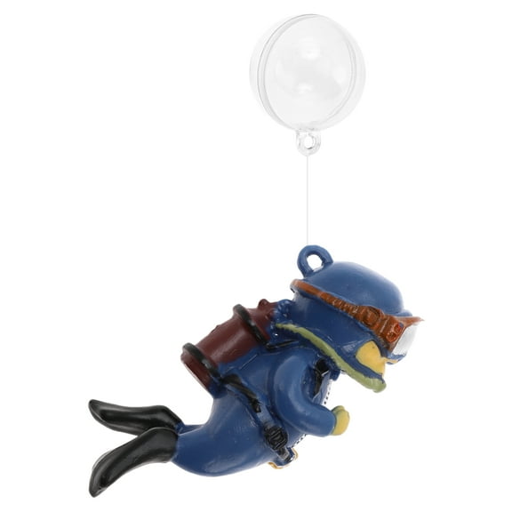 Unique Bargains Diver Aquarium Decorations Floating Diver Fish Tank Decorations Fun Floating Fish Decor Blue 1 Set