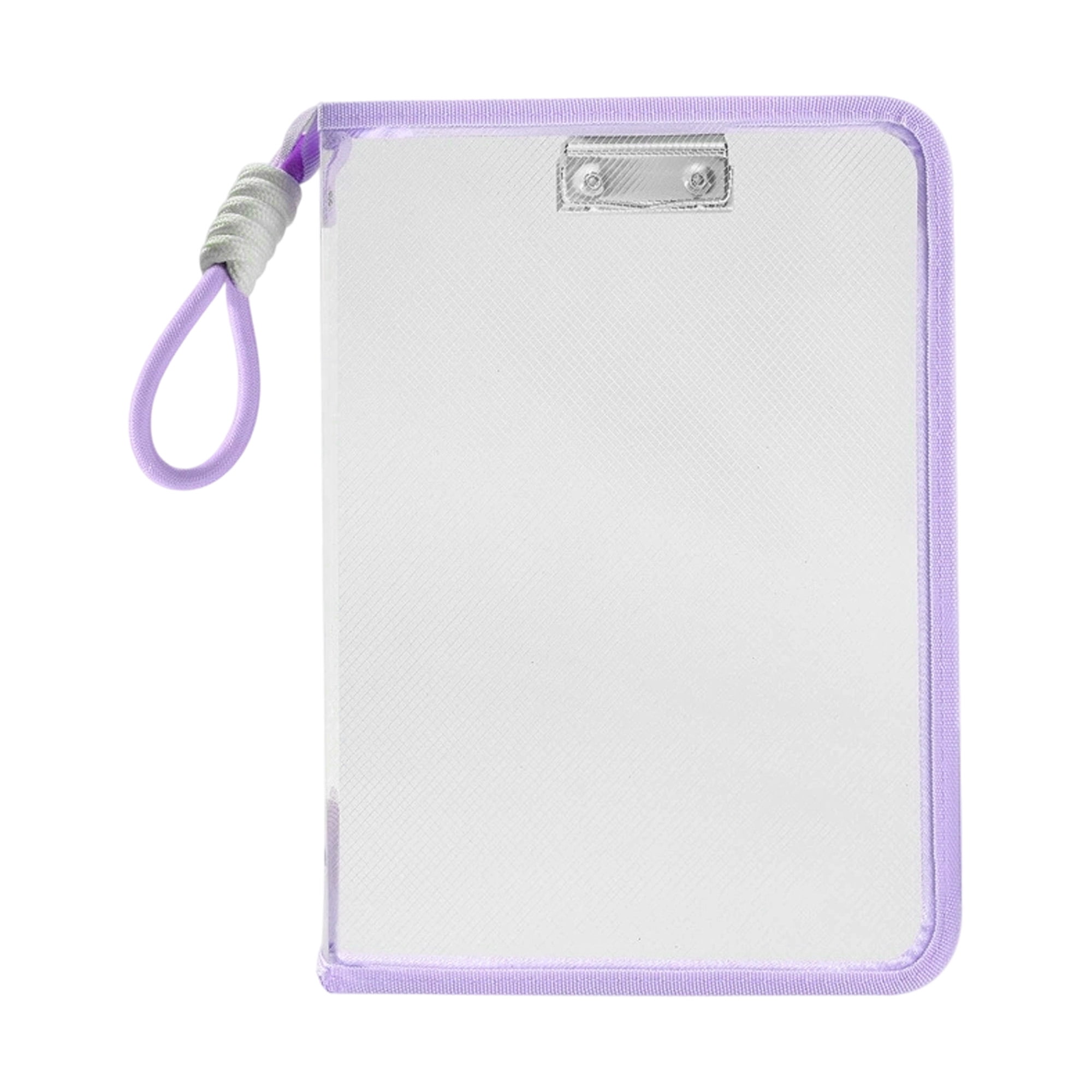 Unique Bargains Document Bag Zipper Tote PP for Organization A4 Purple with Clipboard