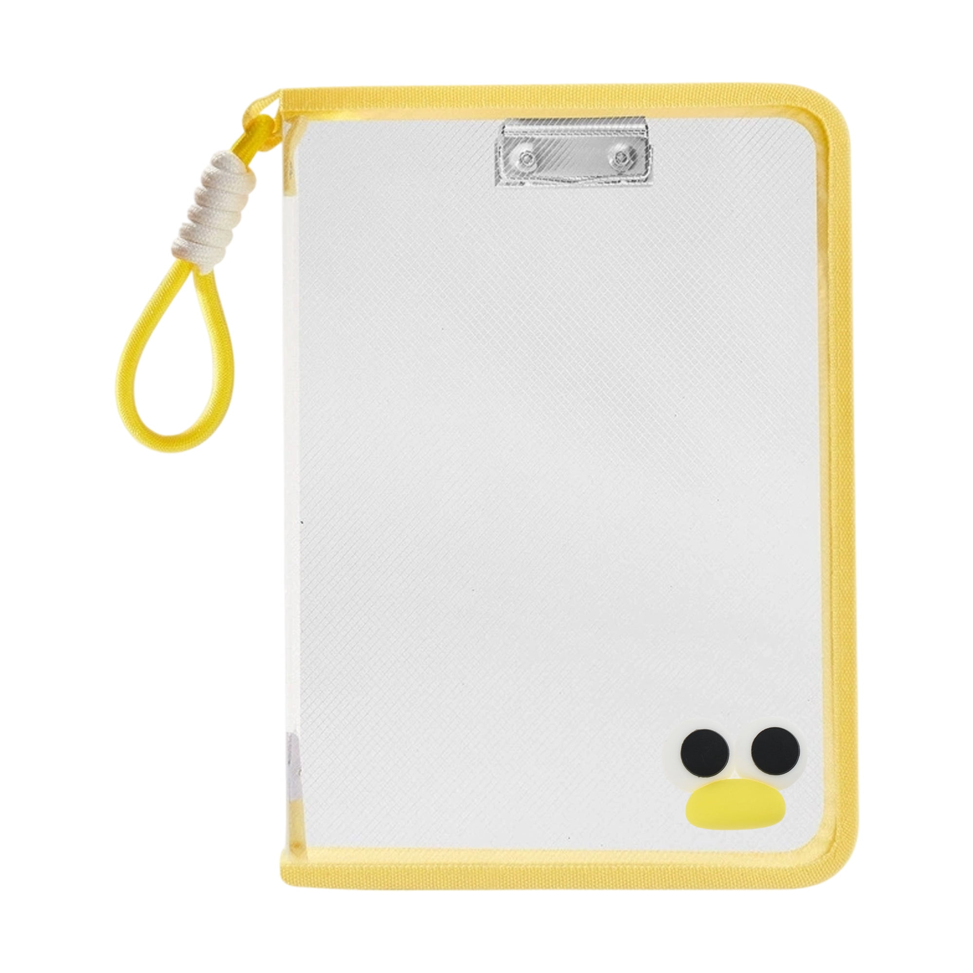 Unique Bargains Document Bag Zipper Tote PP for Organization A4 Yellow with Clipboard