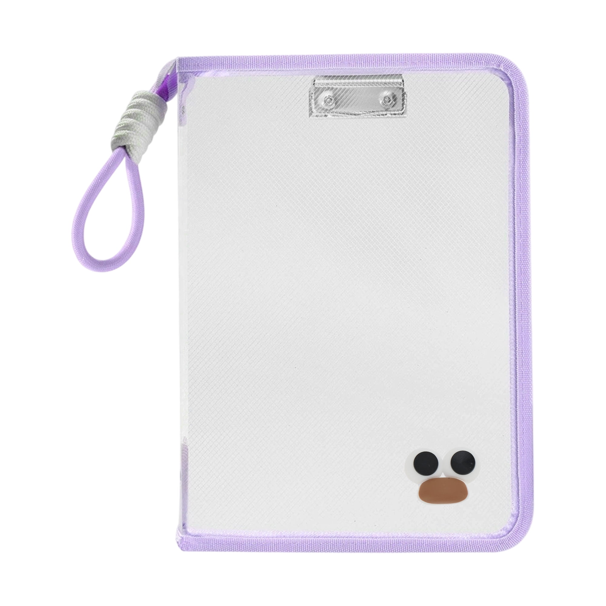 Unique Bargains Document Bag Zipper Tote for Organization A4 Purple with Clipboard & Eyes