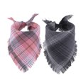 thumbnail image 1 of Unique Bargains Dog Bandanas Dog Bandanas with Tassels Edges Dog Birthday Bandana Stylish Plaid Dog Scarf Bib for Small Pets Black Pink 2 Pcs, 1 of 7