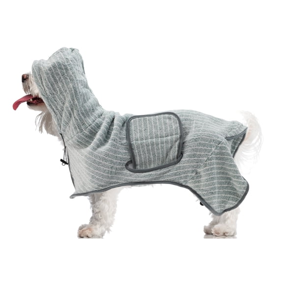 Unique Bargains Dog Bathrobe Absorbent Dog Coat Bath Robe Adjustable Bath Robe for Cats and Dogs L Green