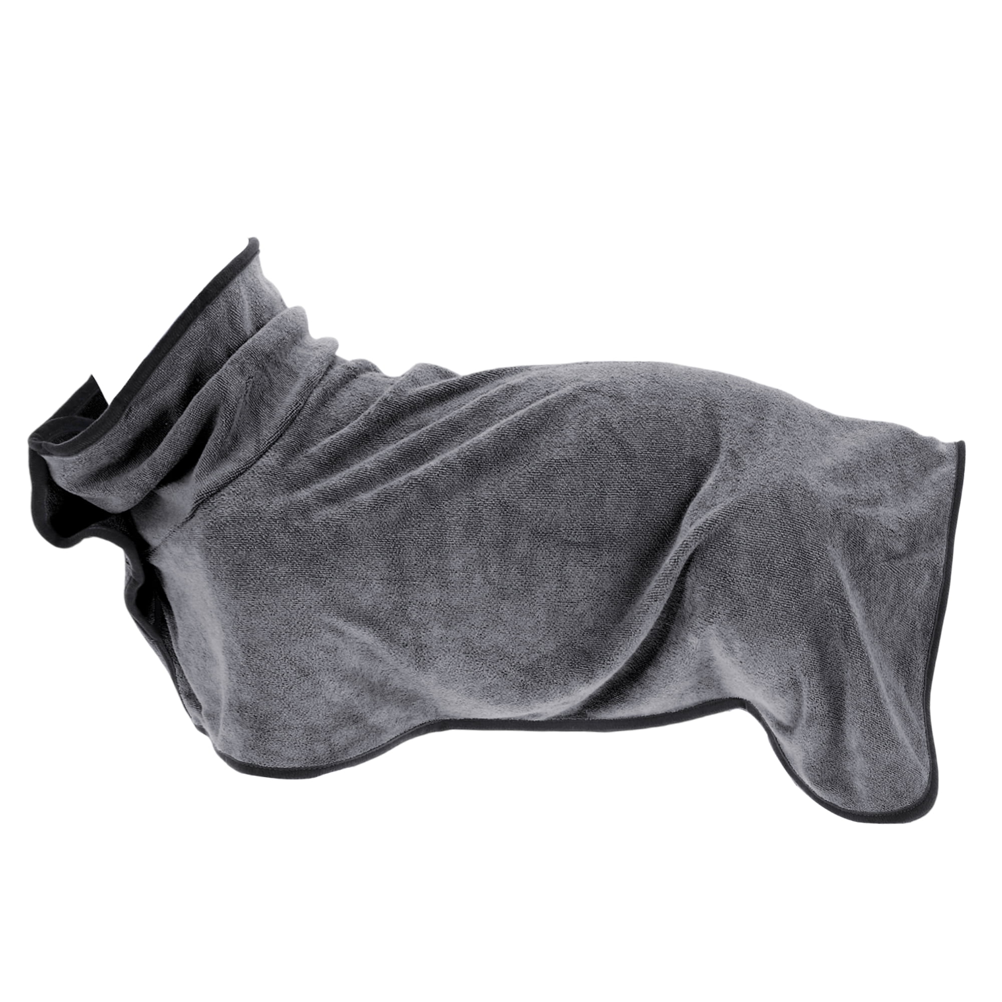 Unique Bargains Dog Bathrobe Soft Pet Towel Absorbent Coat for Cats and Dogs XS Gray