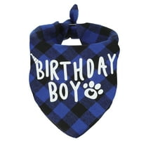 Unique Bargains Christmas Dog Birthday Bandana Cute Birthday-Boy Bandana for Small Medium Large Dogs Dog Bandanas for Birthday Party Outfit Large Blue