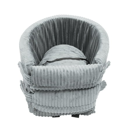 Unique Bargains Dog Car Seat Adjustable Straps for Medium Small Sized Puppy Cat Seat Pets Corduroy Gray