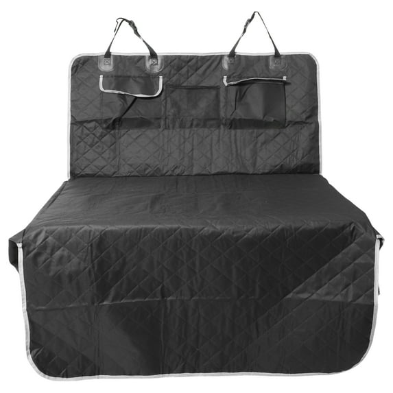 Unique Bargains Dog Car Seat Cover for Back Seat Multi-Layered Waterproof Design Pet Trunk Mat with Side Flaps Black