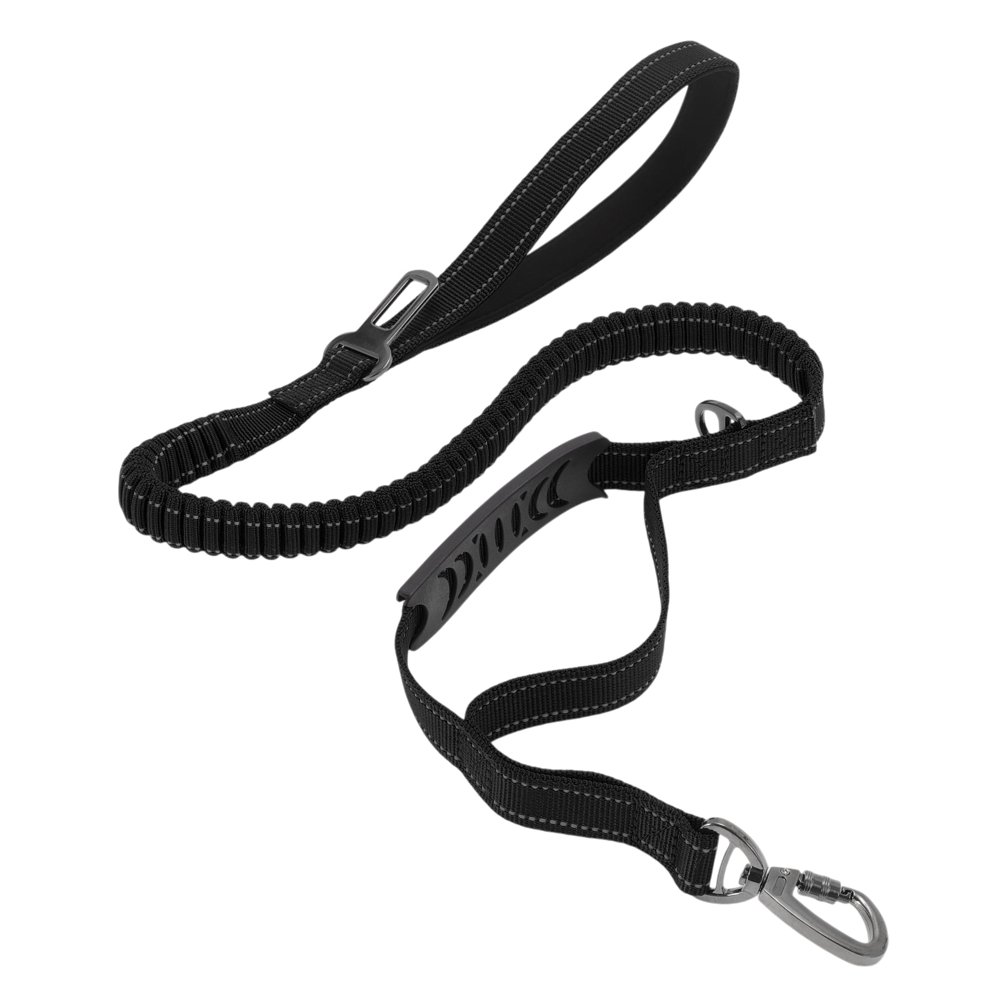 Unique Bargains Dog Car Seatbelt with Shock Absorbing Leash and Handles Black