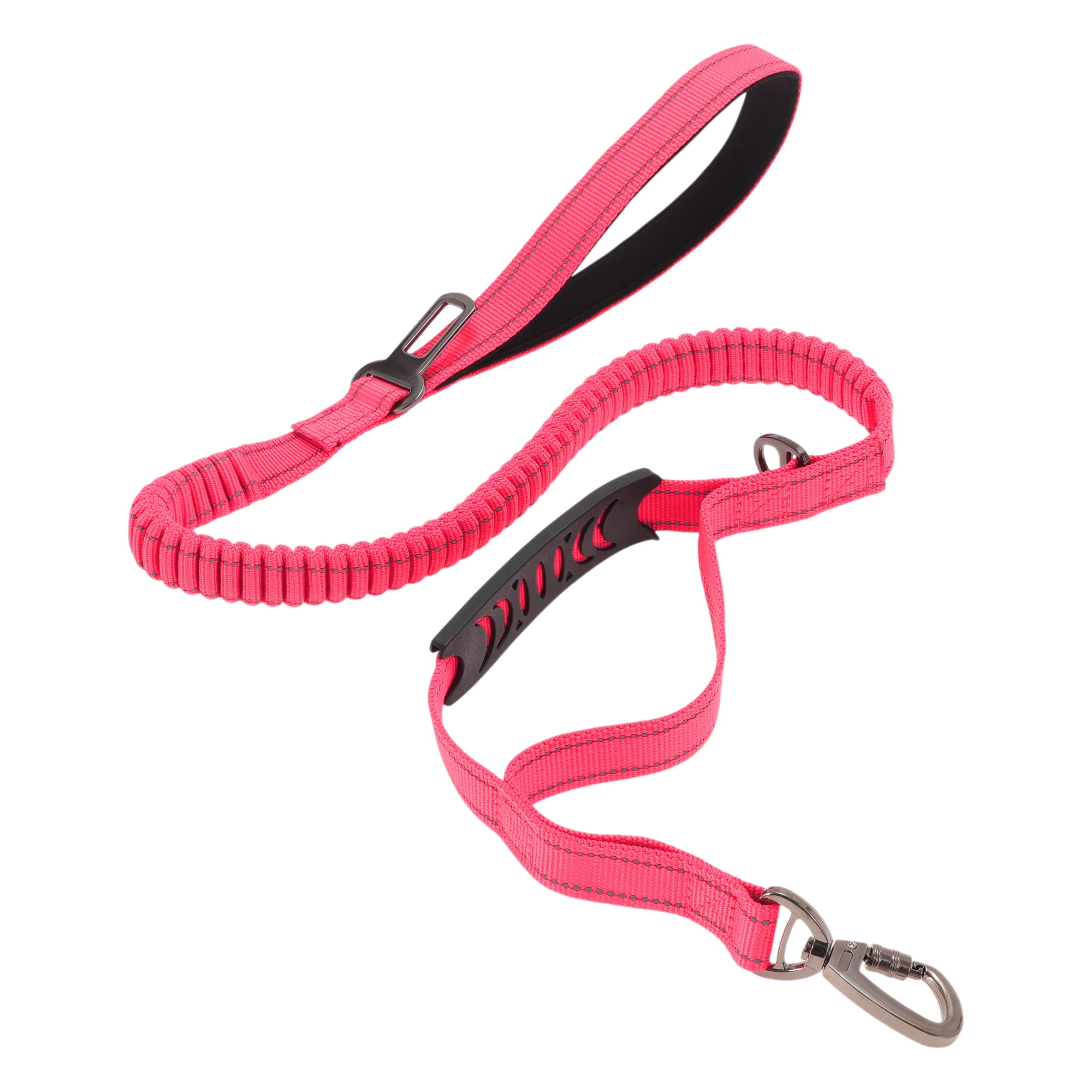 Unique Bargains Dog Car Seatbelt with Shock Absorbing Leash and Handles Rose Red