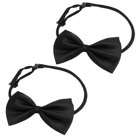 Unique Bargains Dog Cat Pet Collar Accessory Bow Tie Necktie Black 2 Pcs