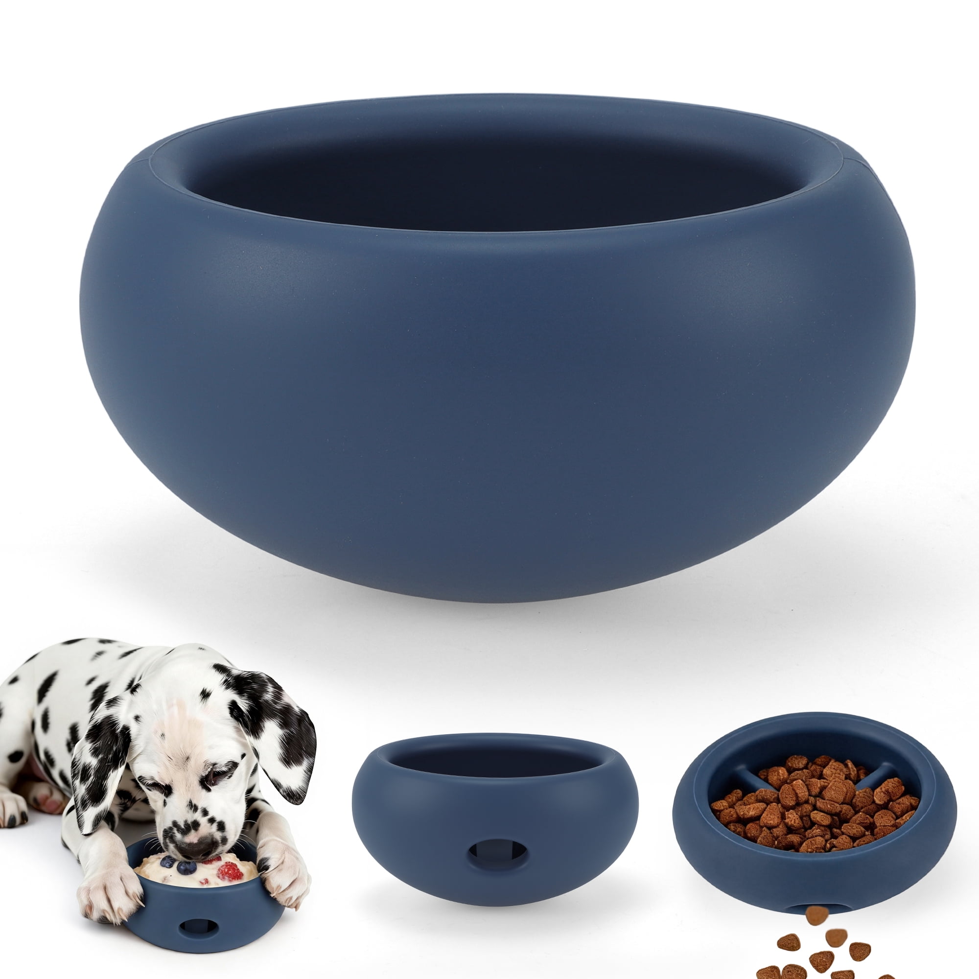 Unique Bargains Dog Enrichment Toys Durable Silicone Interactive Engagement Slow Feeder Dog Bowls Blue