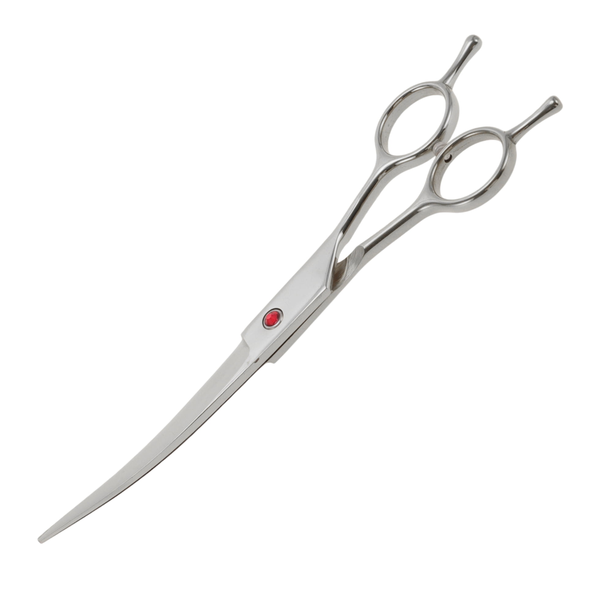 Unique Bargains Dog Grooming Scissors Steel Curved Shears 7.5in Silver Tone