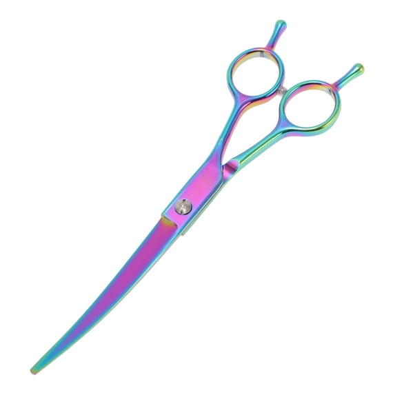 Unique Bargains Dog Grooming Scissors Ergonomic Handle Downward Curved Dog Clippers Curved Shears 7.5" Assorted Color