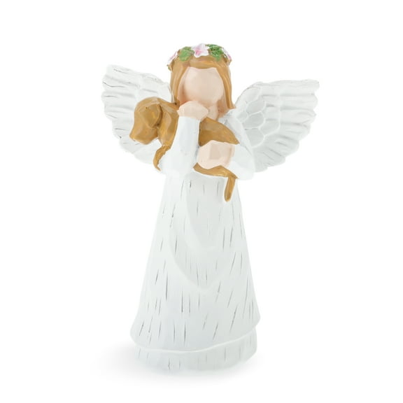 Unique Bargains Pet Memorial Gifts for Loss of Pet Pet Loss Sympathy Gift, Hand-Painted Angel Pet Figurine Remembrance Keepsake for Pet Lovers White 1 Pc Dog Memorial Gifts