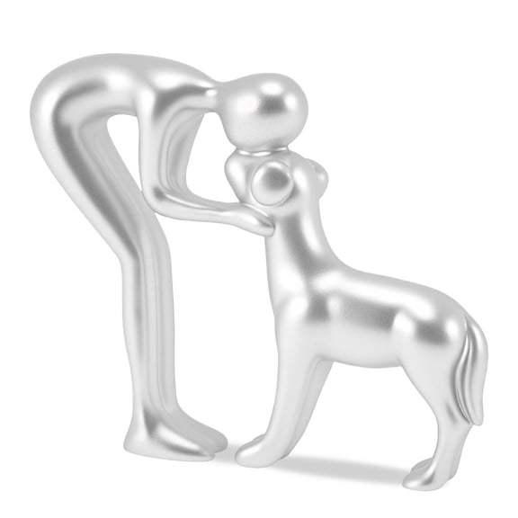 Unique Bargains Dog Statue Decorations Cute Dog Decor for Office Living Room Bedroom Home Silver Tone