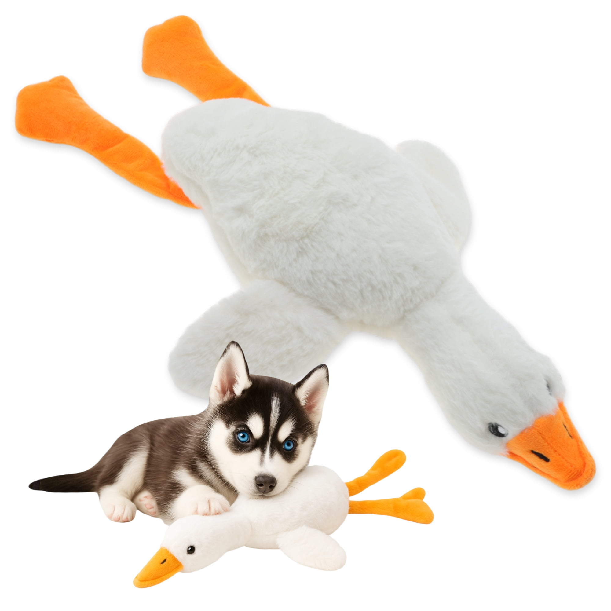 Unique Bargains Dog Toys for Aggressive Chewers Goose Chew Toy White
