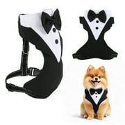 Unique Bargains Dog Tuxedo for Wedding Pet Tuxedo Suit with Bow Tie Pet Costumes for Small Dogs Formal Party Attire for Halloween Christmas Small Black White