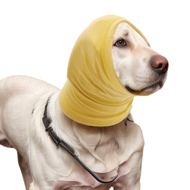 Unique Bargains Dogs Calming Headband Dog Ear Muff Noise Protection Yellow S