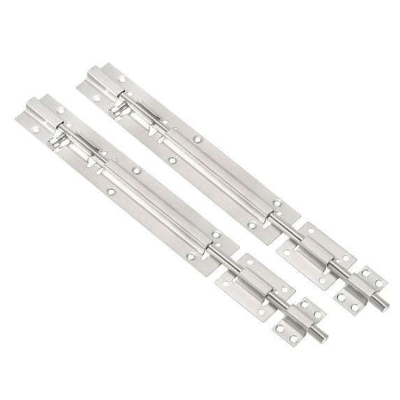 Unique Bargains Door Barrel Bolt Latch 12 Inch, 2 Pack Stainless Steel Security Latch Sliding Bolt