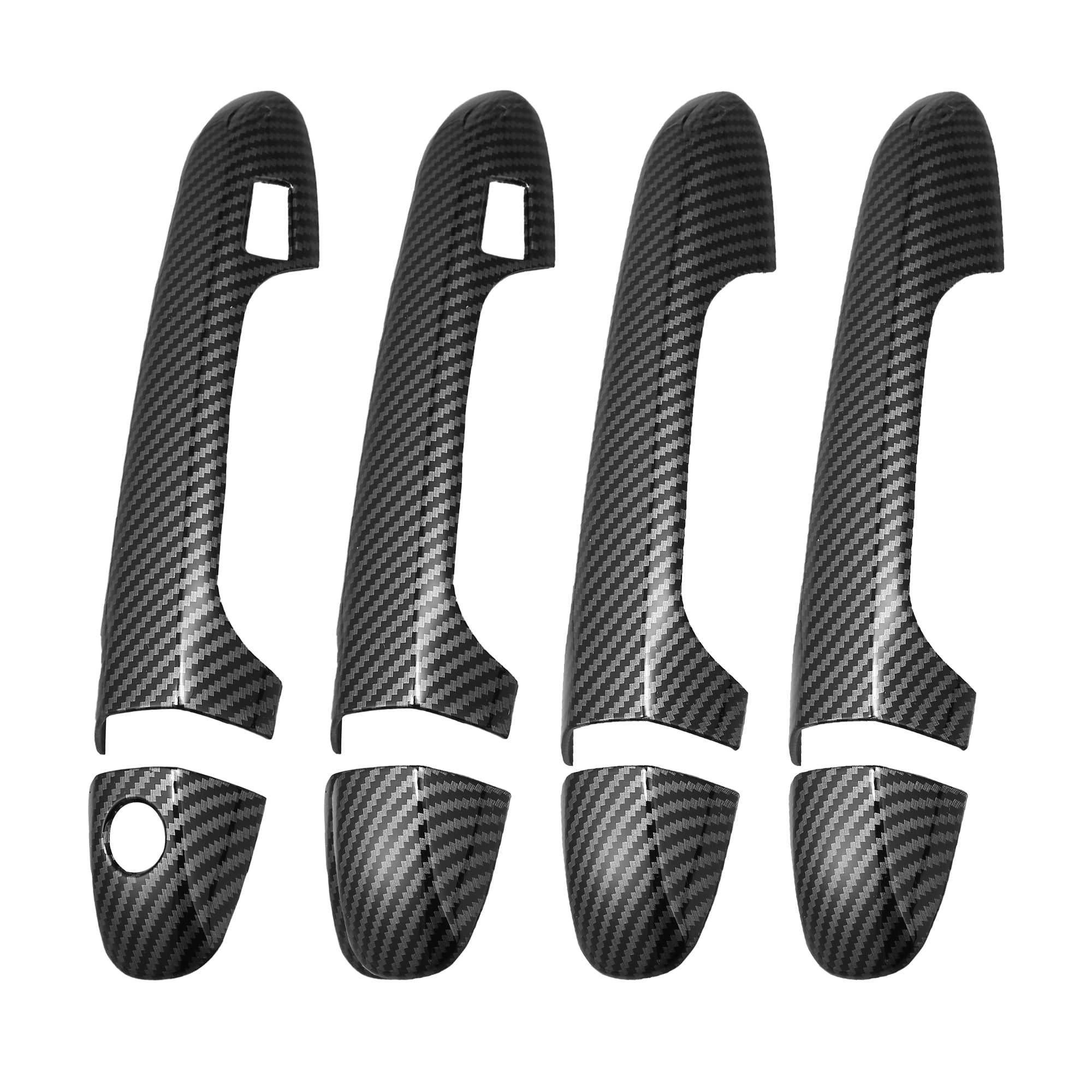 Unique Bargains Door Handle Cover for Toyota Tacoma 2016-2021 Black Carbon Fiber