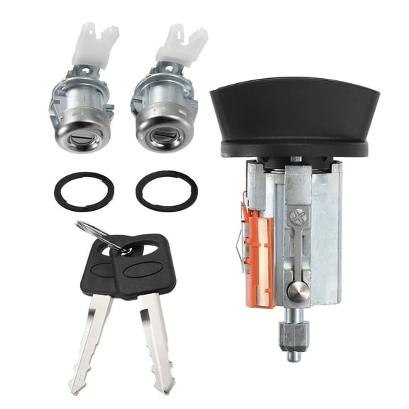 Unique Bargains Door Lock Cylinder Tumbler Ignition Switch with Keys Set Replacement for Ford F250 1997-2007