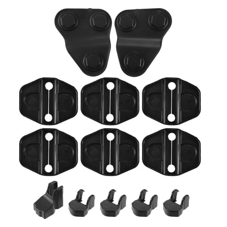 Unique Bargains Door Lock Decoration Cover Buckle Door Screw Protector Cover for Jeep Wrangler JL JLU 2018-2021 1 Set Black