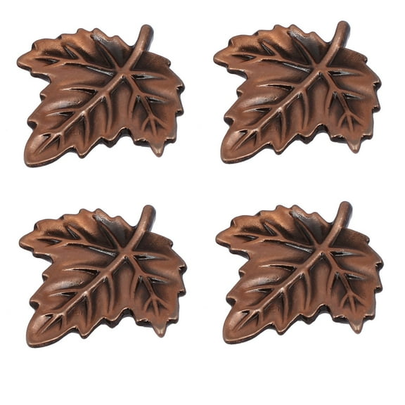 Unique Bargains Door Metal Leaf Shaped Pull Handles Copper Tone- 0.14' Hole Diameter-4 Pack