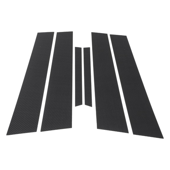 Unique Bargains Door Pillar Window Trim Anti Scratch Sticker Pillar Posts Cover for Ford for Mercury Milan 2010-2012 Carbon Fiber Black Front Rear Left Right 6 Pcs