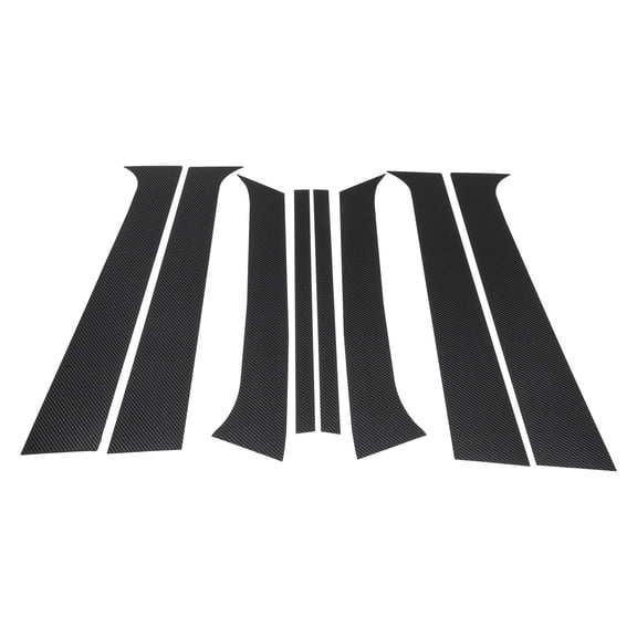 Unique Bargains Door Pillar Window Trim Anti Scratch Sticker Pillar Posts Cover for Hyundai Sante Fe 2006-2012 Carbon Fiber Black Front Rear Left Right 8 Pcs