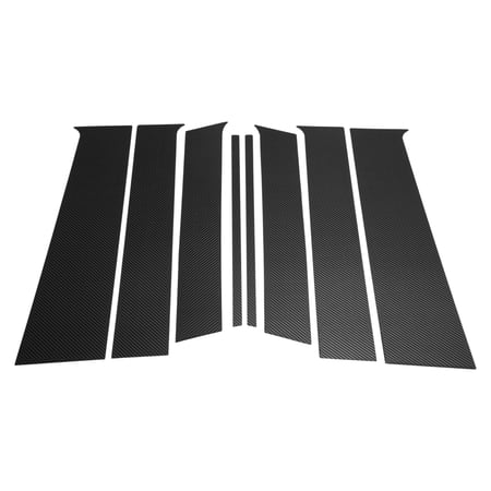 Unique Bargains Door Pillar Window Trim Anti Scratch Sticker Pillar Posts Cover for Nissan Terra/Xterra 2018-2022 Black Carbon Fiber Front Rear Left Right 8 Pcs