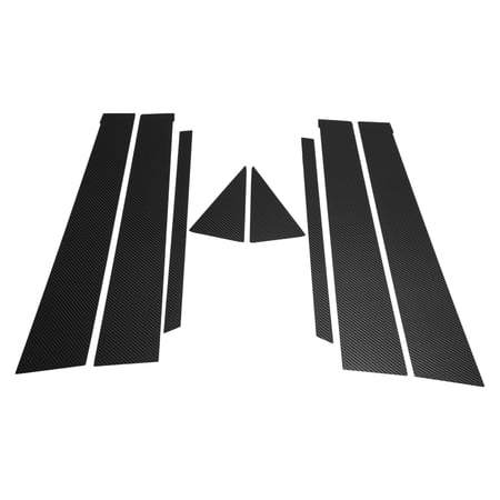 Unique Bargains Door Pillar Window Trim Anti Scratch Sticker Pillar Posts Cover for Nissan Tiida 2016-2022 Black Carbon Fiber Front Rear Left Right 8 Pcs
