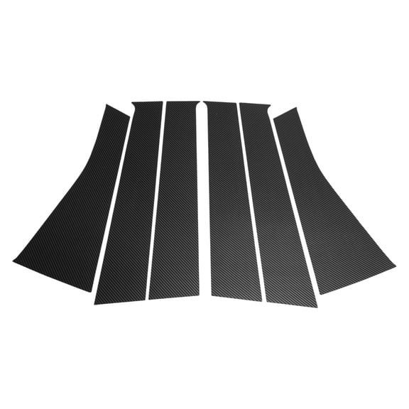 Unique Bargains Door Pillar Window Trim Anti Scratch Sticker Pillar Posts Cover for Nissan Versa Note 2014-2019 Black Carbon Fiber Front Rear Left Right