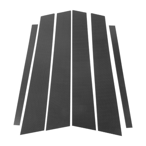 Unique Bargains Door Pillar Window Trim Anti Scratch Sticker Pillar Posts Door Outer Exterior Cover for VW Golf 6 MK6 2010-2013 Carbon Fiber Pattern Black