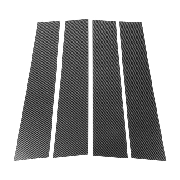 Unique Bargains Door Pillar Window Trim Anti Scratch Sticker Pillar Posts Door Outer Exterior Cover for RIVIAN R1T 2022+ Carbon Fiber Pattern Black