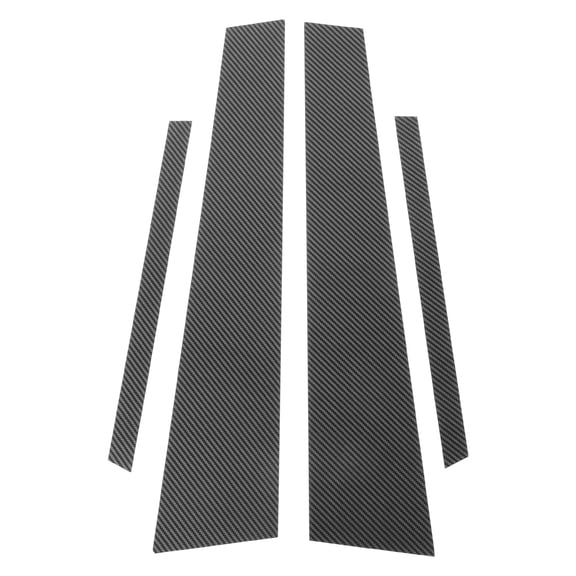 Unique Bargains Door Pillar Window Trim Anti Scratch Sticker Pillar Posts Door Outer Exterior Cover for VW Jetta 2013-2015 Carbon Fiber Pattern Black