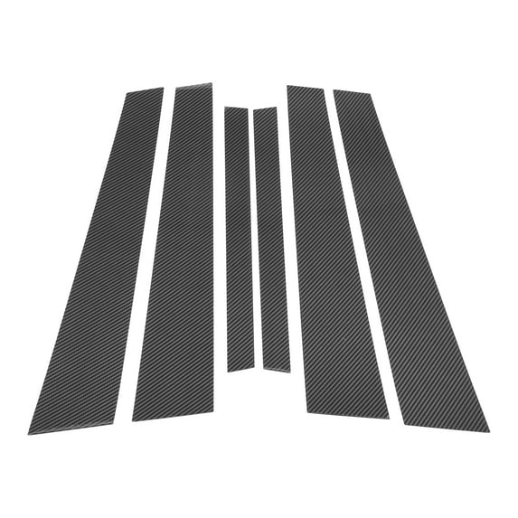 Unique Bargains Door Pillar Window Trim for BMW 5-Series 2004-2010 Carbon Fiber Pattern Black Front Rear Left Right Anti Scratch Sticker Pillar Posts Cover 6 Pcs