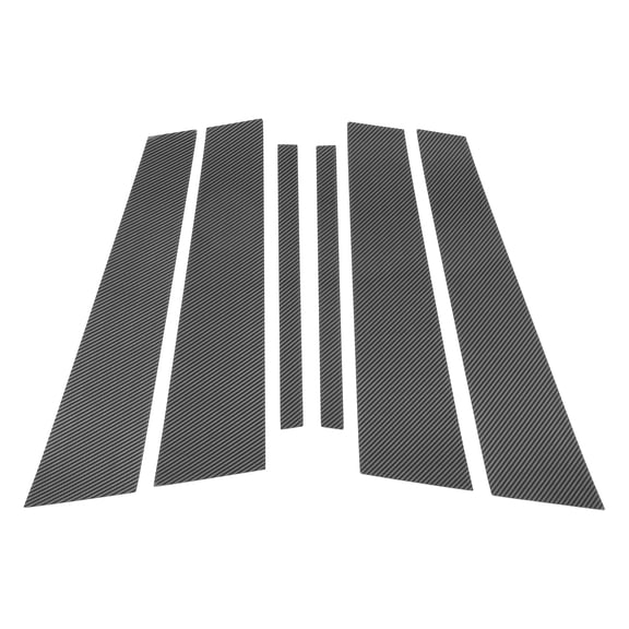 Unique Bargains Door Pillar Window Trim for BMW 5-Series 2018-2023 Carbon Fiber Pattern Black Front Rear Left Right Anti Scratch Sticker Pillar Posts Cover 6 Pcs