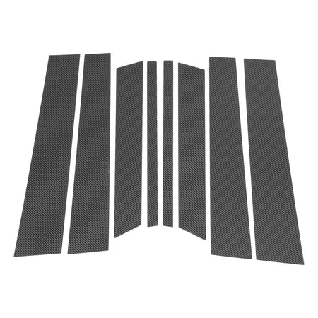 Unique Bargains Door Pillar Window Trim for Ford Territory 2019-2021 Front Rear Left Right Anti Scratch Sticker Pillar Posts Door Outer Exterior Cover 8 Pcs Carbon Fiber Pattern Black