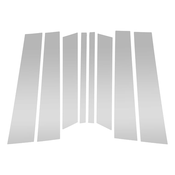 Unique Bargains Door Pillar Window Trim for Ford Territory 2019-2021 Front Rear Left Right Anti Scratch Sticker Pillar Posts Door Outer Exterior Cover 8 Pcs Silver Tone