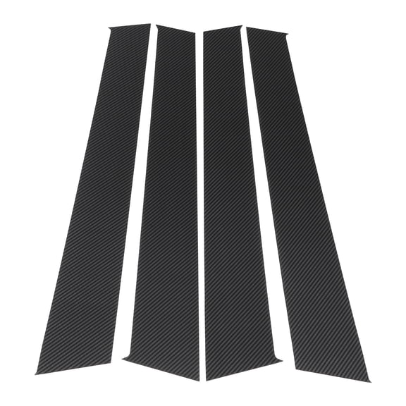 Unique Bargains Door Pillar Window Trim Front Left Right for Peugeot 307 2004-2013 Anti Scratch Sticker Pillar Posts Door Outer Exterior Cover Black Carbon Fiber 4Pcs