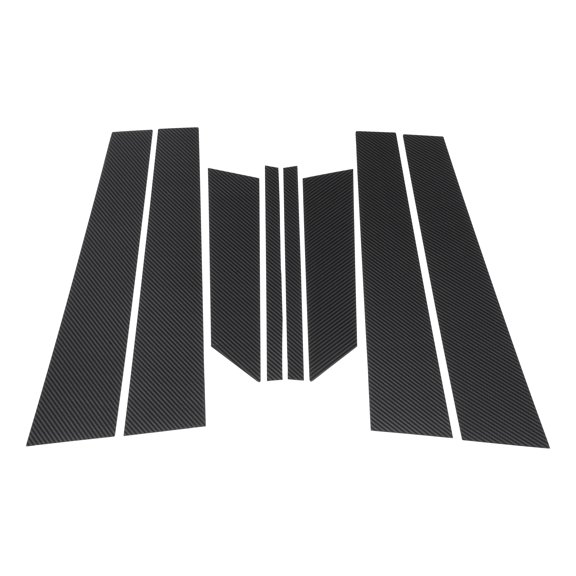 Unique Bargains Door Pillar Window Trim Front Rear Left Right for MG MG5 20-23 Anti Scratch Sticker Pillar Posts Door Outer Exterior Cover Black Carbon Fiber 8 Pcs