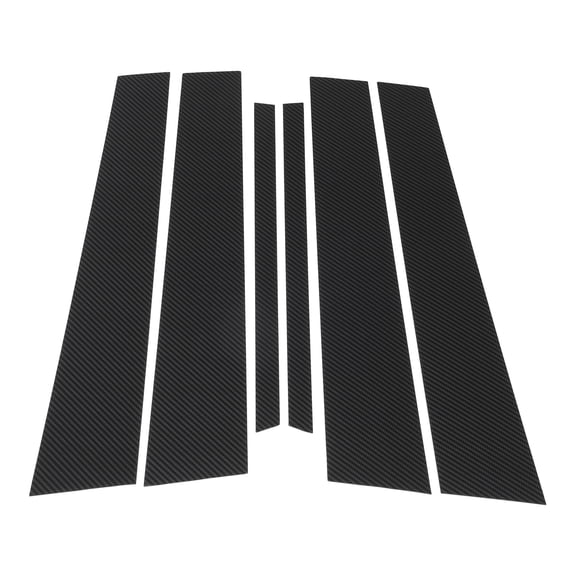 Unique Bargains Door Pillar Window Trim Front Rear Left Right for Mazda 3 02-07 Anti Scratch Sticker Pillar Posts Door Outer Exterior Cover Black Carbon Fiber 6 Pcs
