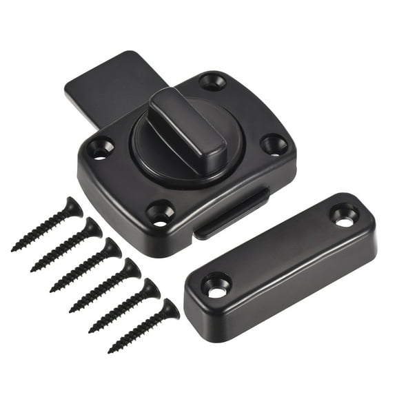 Unique Bargains Door Swivel Bolt Latch 2.17' x 1.57', Zinc Alloy Security Door Slide Lock, Black